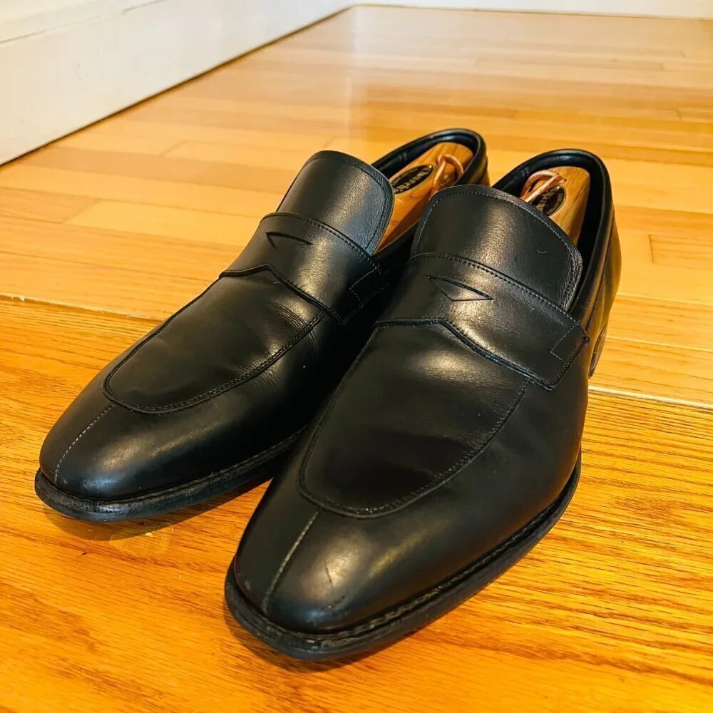 Church's Sears Black Penny Loafers Shoes Mens US 11.5 Includes Shoe Trees
